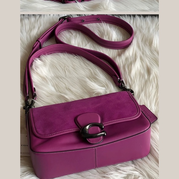 Coach Soft Tabby Shoulder, Crossbody Deep Plum So Beautiful! - Picture 10 of 12
